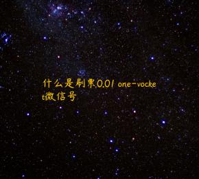 什么是刷票0.01 one-vocket微信号